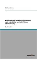 Klassifizierung der Musikinstrumente nach mündlicher und schriftlicher Überlieferung