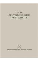 Studien zur Textgeschichte und Textkritik