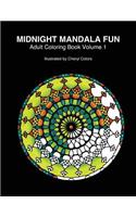 Midnight Mandala Fun Adult Coloring Book