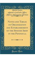 Notes and Tables on Organization and Establishement of the Spanish Army in the Peninsula (Classic Reprint)