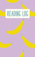 Reading Log: Easy to Use Layout for Kids of All Ages to Chart Summer and School Book Progress Cute Banana Pattern in Purple