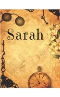 Sarah: The perfect personalized blank lined steampunk notebook journal diary for anyone named Sarah