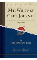 Mt; Whitney Club Journal, Vol. 1: May, 1902 (Classic Reprint)