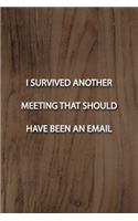 I SURVIVED ANOTHER MEETING THAT SHOULD HAVE BEEN AN EMAIL Notebook