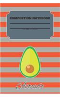Avocado Composition Notebook 120 Pages: Blank Cute Journal-Avocados Happy Gifts-Notizbuch-Sketch Books for Kids-College Lover Sketchbook Notes-Drawing Gift for Boys and Girls-Positive Self