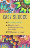 Easy Sudoku: Include Solution, Match Puzzle and Solution Pages Number: Brain Games for relax/include solution/1280 puzzles