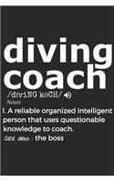 Diving Coach Noun 1. Reliable Organized Intelligent Person That Uses Questionable Knowledge To Coach. See Also