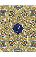Monogram P Sketchbook: Blank Art Pad Notebook Jounal