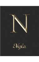 Nyla: 1 Year Daily Planner (12 Months) - Yellow Gold Effect Letter N Initial First Name - 2020 - 2021 - 365 Pages for Planning - January 20 - December 20 