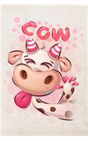 Cow: Nifty Cute Cow Cartoon October Wide Ruled Paper Autumn Boo Ghost Bat Moon Notebook Beef Ox Journal Blank Lined Workbook for Teens Kids Students Girl(3 Halloween Cute Monster Journal Notebook)