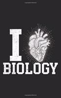 I Biology: Biology Notebook Blank Line Journal Lined with Lines 6x9 120 Pages Checklist Record Book Take Notes Science Biologist Planner Paper Women Christmas 