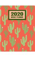 2020 Weekly Planner: Cactus Succulent January 2020 - December 2020 Calendar Agenda And Daily Schedule (8.5"x11")