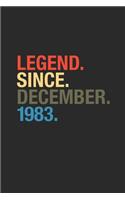 Legend Since December 1983: Small Lined Notebook - 36 years old Birthday Gift or 36th Anniversary Gift Idea