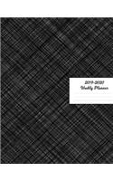 2019 - 2020 Weekly Planner: Matte Black Crosshatch Cover January 2019 - December 2019 Daily Plan Days Set Goals Datebook Calendar Schedule