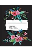 Composition Notebook: Flower Bouquet: College Ruled School Office Home Student Teacher: 7.44 X 9.69 inch 200 Pages 100 Sheets: Pretty Floral Design