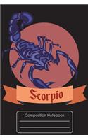 Composition Notebook: Scorpio Zodiac Wide Ruled School Book