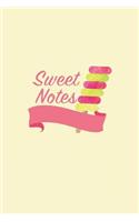 Sweet Notes: 6"x9" Unruled Blank Notebook - Watercolor Texture Sweet Popsicle Dessert Illustration Cover. Matte Softcover And White Interior Papers.