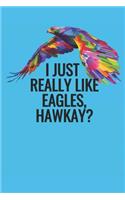I Just Really Like Eagles, Hawkay?: Notebook with Blank Lined Paper, 6 X 9 Inches, 100 Pages