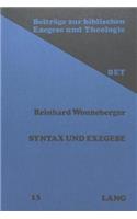 Syntax Und Exegese