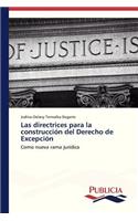 Las directrices para la construcción del Derecho de Excepción