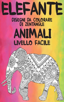 Disegni da colorare di Zentangle - Livello facile - Animali - Elefante