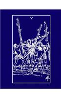 Five of Wands: Tarot Diary Log Book, Record and Interpret Readings, Lined Notebook Journal for Tarot Lovers