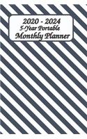 2020 - 2024 5-Year Portable Monthly Planner 6x9