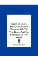 Speech of John L. Taylor, of Ohio