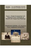 Davis V. Dexter & Carpenter U.S. Supreme Court Transcript of Record with Supporting Pleadings