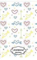 Notebook Journal Dot-grid, Graph, Lined, Blank, No Lined - Mini Heart Pattern: Small Pocket Notebook / Journal / Diary