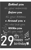 behind you all your memories before you all your dreams happy birthday 29th