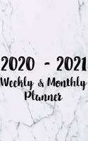 2020 - 2021 Weekly & Monthly Planner