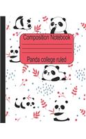 Panda college ruled composition notebook