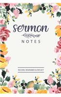 Sermon Notes Record, Remmember & Reflect