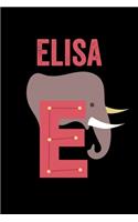 Elisa: Journal (Diary, Notebook) Personalized Custom Name Alphabet Elephant Birthday Gift for Girls