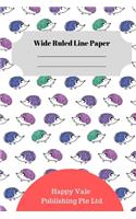 Cute Hedgehog Theme Wide Ruled Line Paper