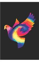 Tie Dye Pigeon Notebook - Pigeon Gift - Vintage Pigeon Lover Journal - Tie Dye Diary for Pigeon Lovers Zookeepers Endangered Animal Activists: Medium College-Ruled Journey Diary, 110 page, Lined, 6x9 (15.2 x 22.9 cm)
