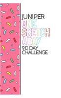Juniper: Personalized colorful sprinkles sketchbook with name: One sketch a day for 90 days challenge