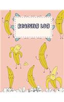 Reading Log: Pink Banana Cover, Book Reading Planner, Reading Log Book, Portable Book Reading Report, Summer Reading Journal 120 Pages 8.5x11"