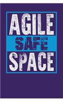 Agile Safe Space: Dark Purple, White & Blue Design, Blank College Ruled Line Paper Journal Notebook for Project Managers and Their Families. (Agile and Scrum 6 x 9 in