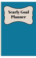 Yearly Goal Planner: Plan All Your Goals for the Year with This Monthly Planner with Blue Background Cover