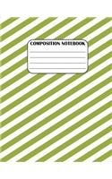 Composition Notebook: Green Diagonal, 8.5 x 11, 115 pages (School Book, Journal)