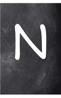 Monogram N Personalized Monogram Journal Custom Gift Idea Letter N Chalkboard