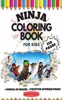 Ninja Coloring Book for Kids, 170 Pages + BONUS