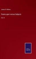 Poems upon various Subjects