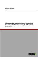Outsourcing vs. Insourcing in the Automotive Industry. The Role and Concepts of Suppliers