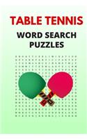 Table Tennis Word Search Puzzles