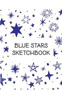 Blue Stars Sketchbook: Blue Stars, Blank SketchBook Drawing Paper For Doodling, Sketching, And Drawing For Kids