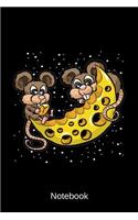 Notebook: Cheese Moon Mice Funny Personal Organizer
