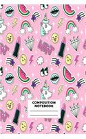 Composition Notebook: Unicorn Journal for Girls, Teen and Women Cute Matte Cover Design with Blank Lined Interior College Ruled (Great as Party Favors, Gifts, Diary, Jour